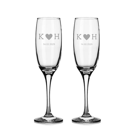 Valentine's Day Engraved Champagne Flute, Valentine's gift for her, Valentines gift for Him