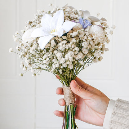 White Baby’s Breath & Lily Dried Flower Bouquet