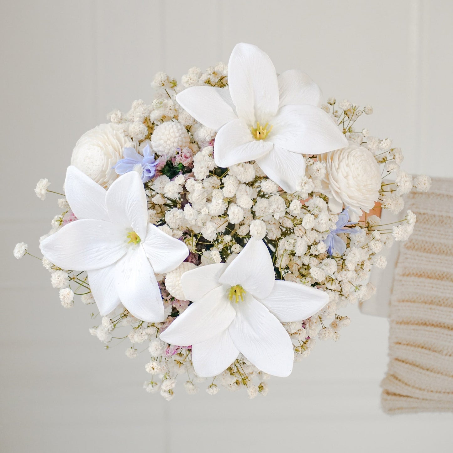 White Baby’s Breath & Lily Dried Flower Bouquet