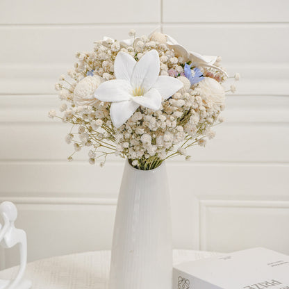 White Baby’s Breath & Lily Dried Flower Bouquet