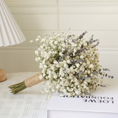 White Gypsophila & Lavender Dried Flower Bouquet