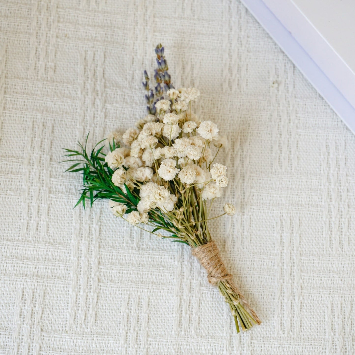 White Gypsophila & Lavender Dried Flower Bouquet