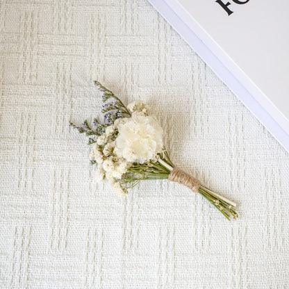 White Rose & Champagne Ball Dried Flower Bouquet