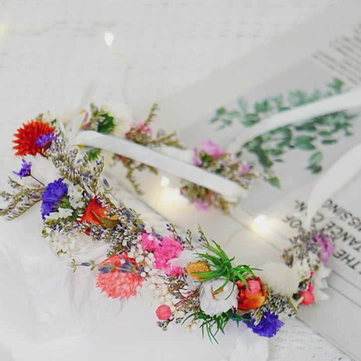 Forget-Me-Not & Baby’s Breath Dried Flower Crown 