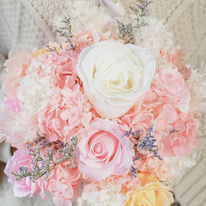 Pink Hydrangea & Rose Dried Flower Bouquet