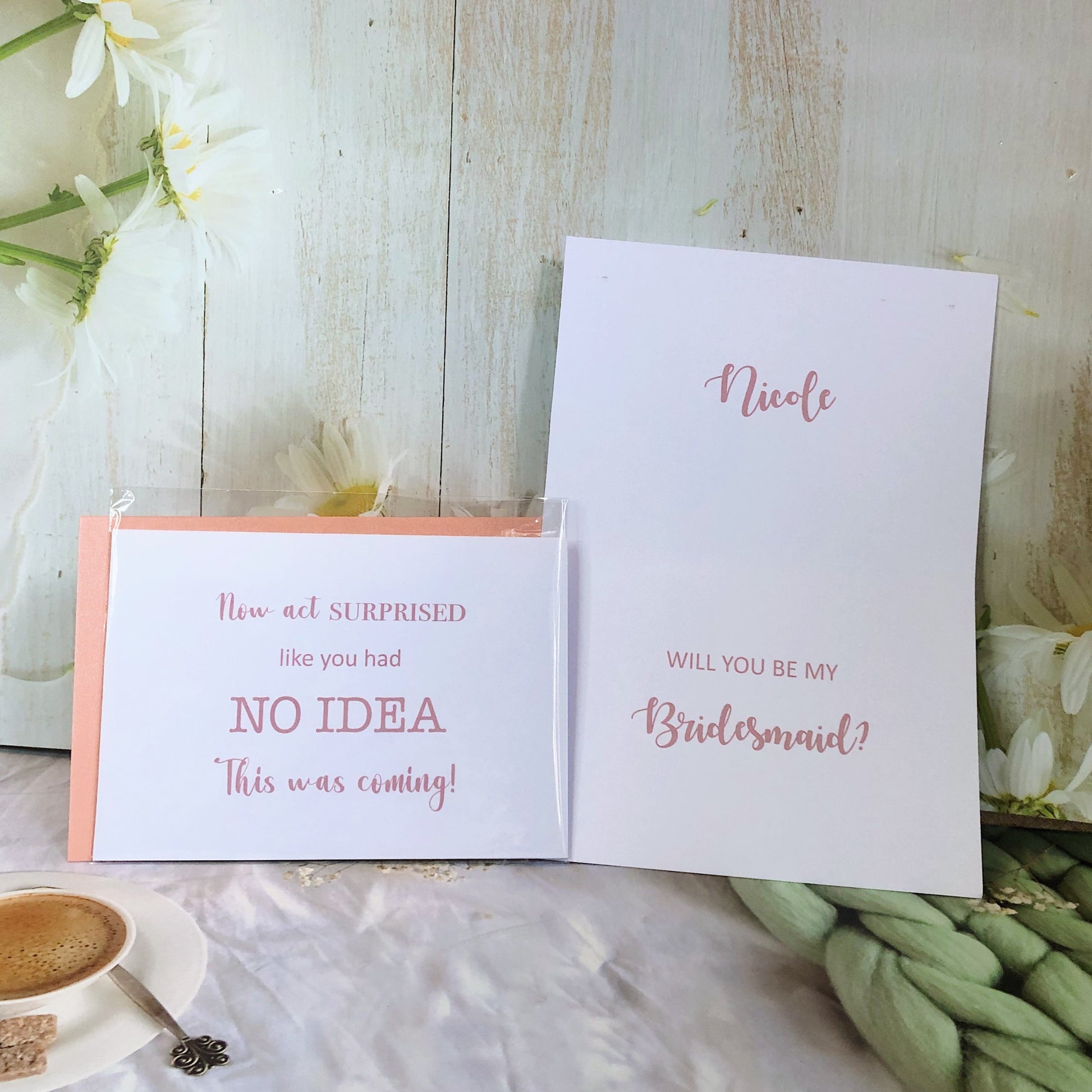 Celebrate your bridal party with our elegant Bridesmaid and Maid of Honour cards, perfect for heartfelt proposals and expressing gratitude on your special day.