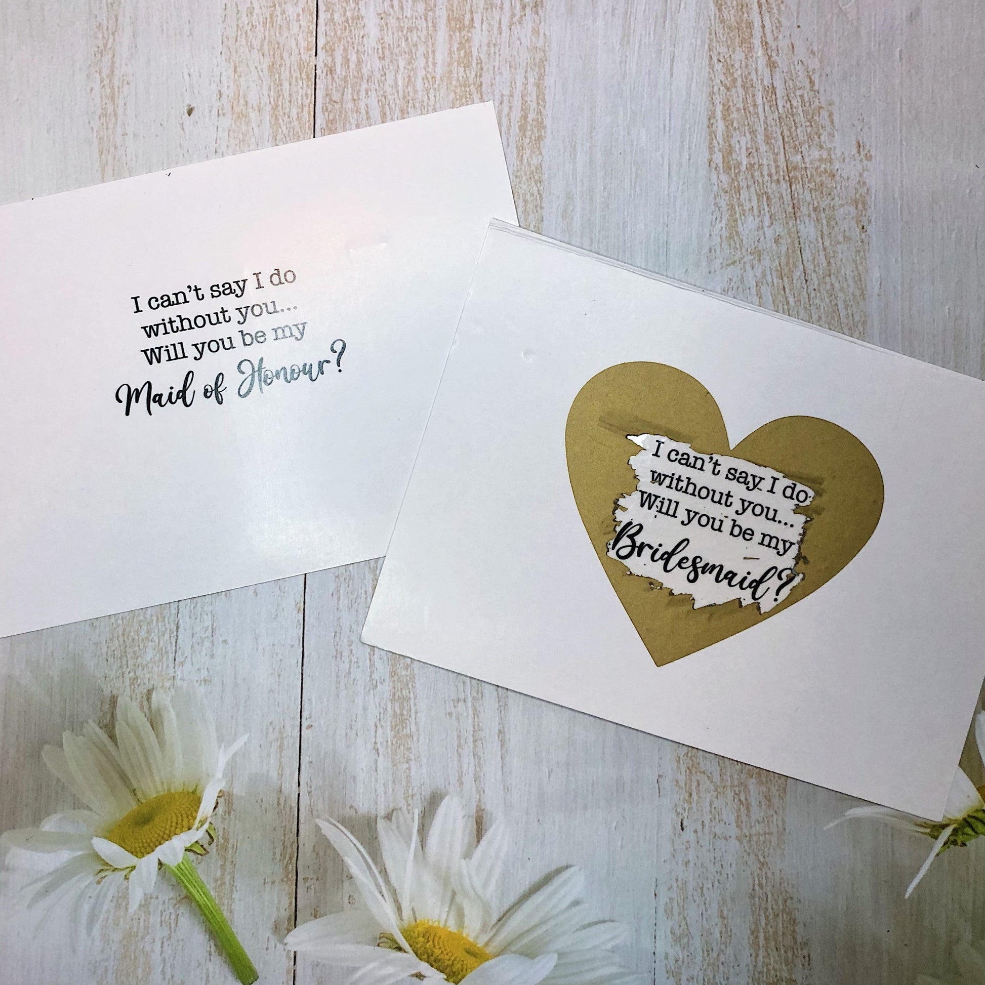 Personalized Bridesmaid or Maid of Honour Card: Make your proposal or thank-you extra special with a personalized card, perfect for your closest friends.