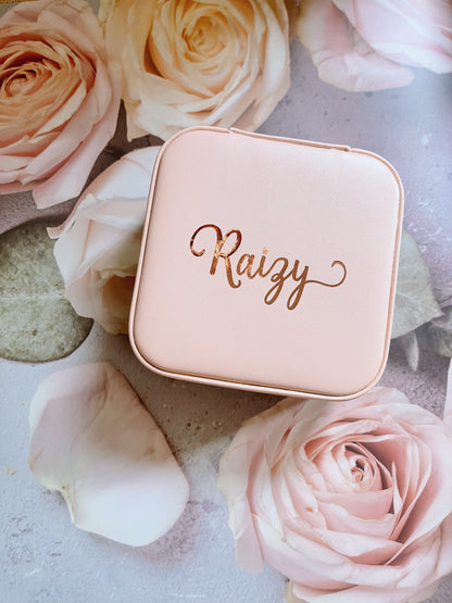 Our gift box includes personalized items like make up bag, travel jewelry box, and message scrunchies, offering a thoughtful and stylish gift for any special occasion.