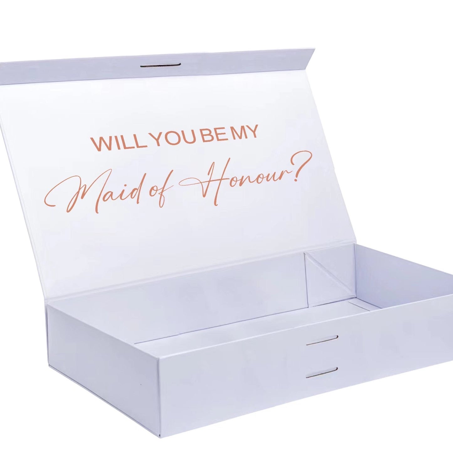 Our personalized gift box, perfect for any special occasion, includes a customized box, card, champagne flute or stemless glass, and message scrunchies, available in elegant Marble Pink or White Ribbon.