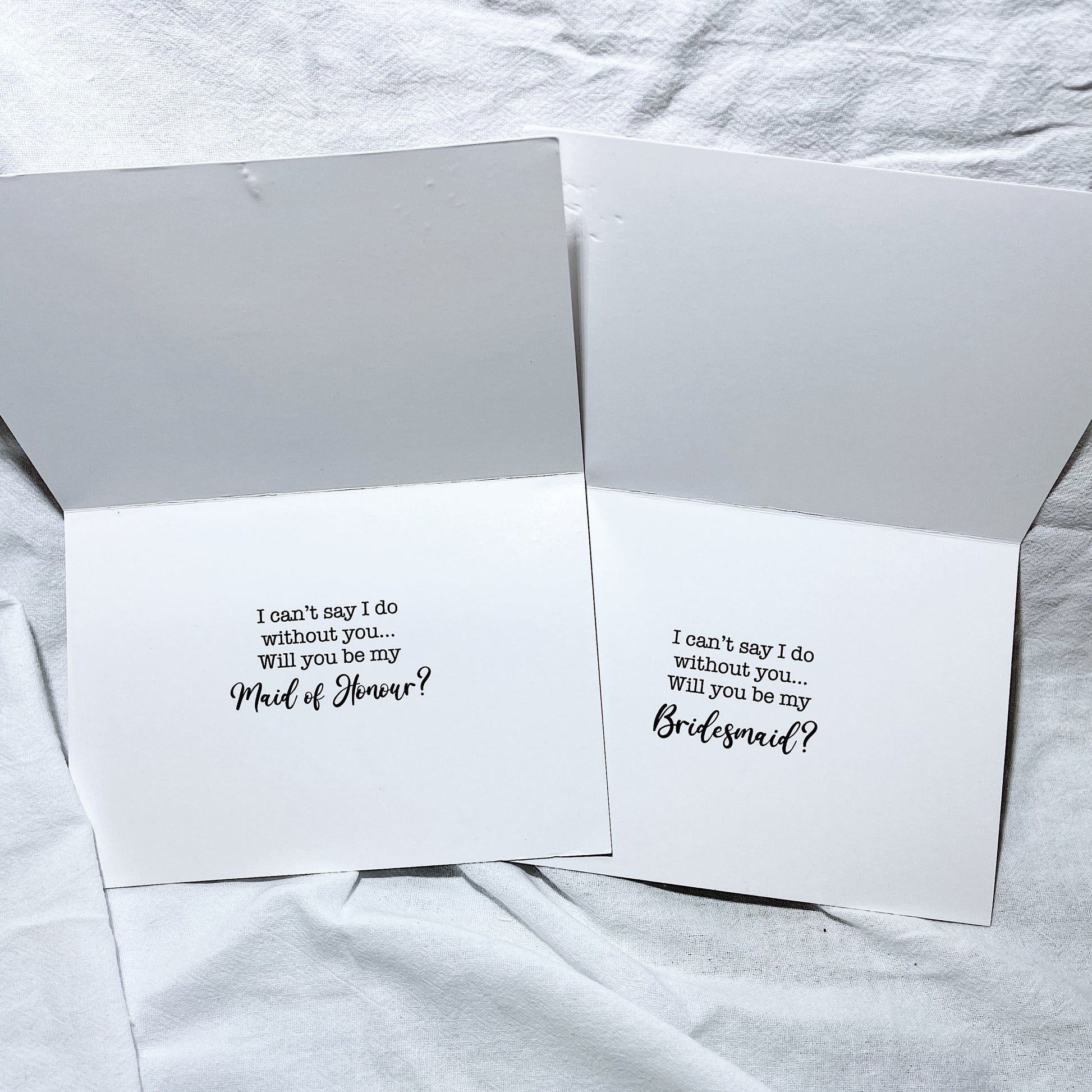 Surprise your bridal party with our Bridesmaid and Maid of Honour cards featuring a special reveal, perfect for heartfelt proposals and memorable moments.