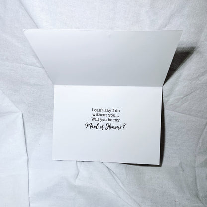 Surprise your bridal party with our Bridesmaid and Maid of Honour cards featuring a special reveal, perfect for heartfelt proposals and memorable moments.