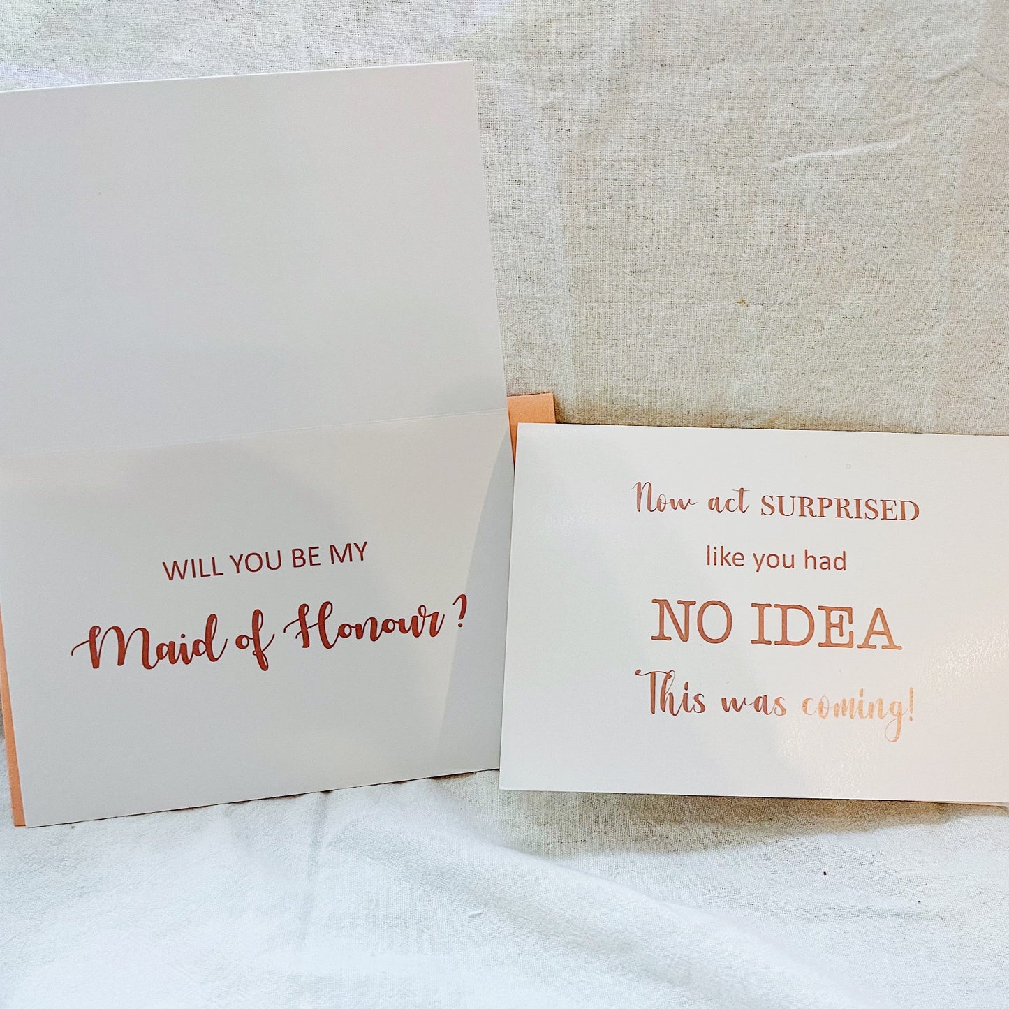 Celebrate your bridal party with our elegant Bridesmaid and Maid of Honour cards, perfect for heartfelt proposals and expressing gratitude on your special day.