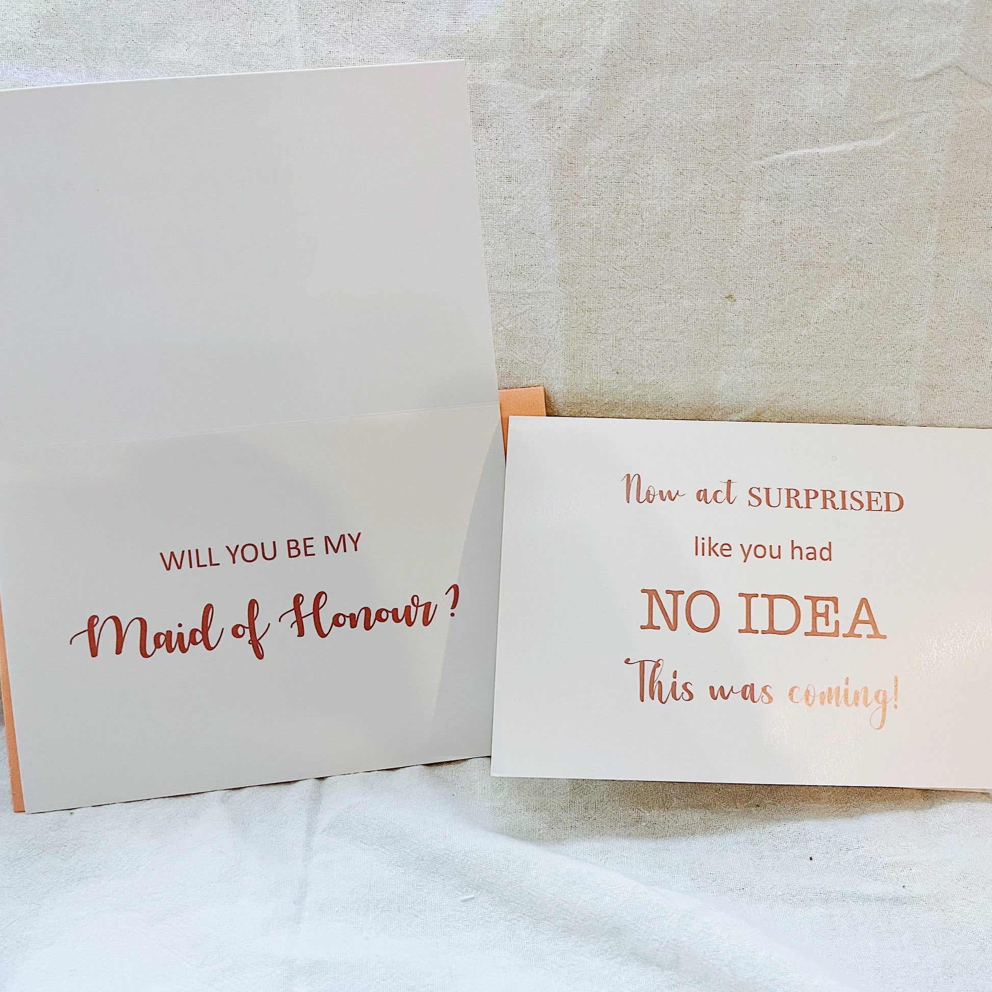 Celebrate your bridal party with our elegant Bridesmaid and Maid of Honour cards, perfect for heartfelt proposals and expressing gratitude on your special day.